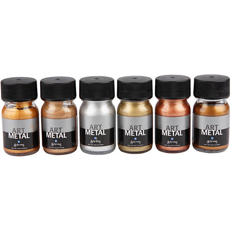 Creativ Company Hobby Paint Couleurs métalliques, 6x30 ml
