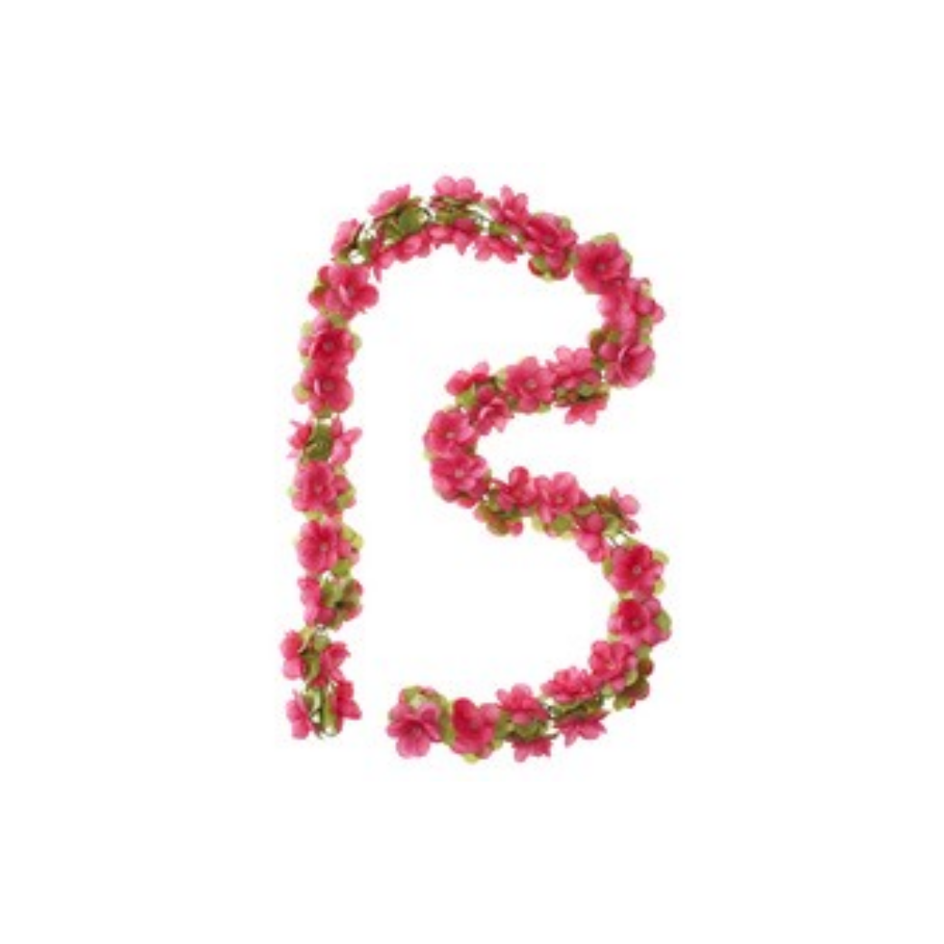 Guirlande de fleurs de basilic - ficelle de fleurs - fuchsia