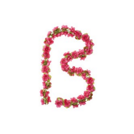 Guirlande de fleurs de basilic - ficelle de fleurs - fuchsia