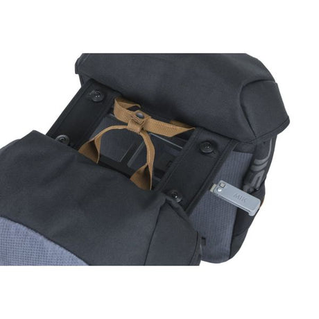 Sacoche de vélo double Basil miles mik 34 litres 13 x 26 x 35 cm - gris noir