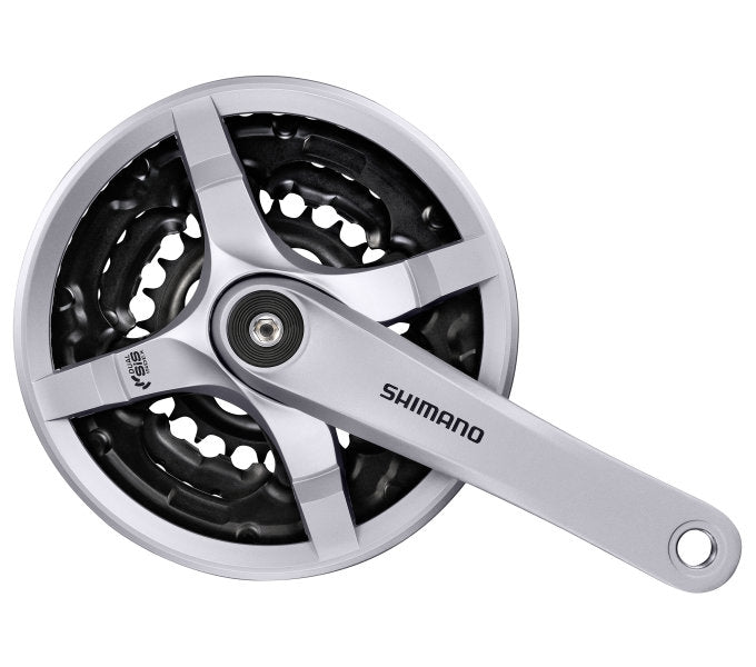 Shimano CrankSet 6 7 8 Speed ​​Tourney FC-TY501 med 170 mm vevarm 42 x 34 x 24T med kedjeskärmsilver