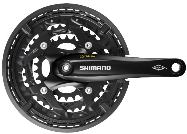 Shimano Crankset 3 x 10 velocità Trekking FC-T521 con Crankarm da 175 mm 48-36-26t Octalink Black