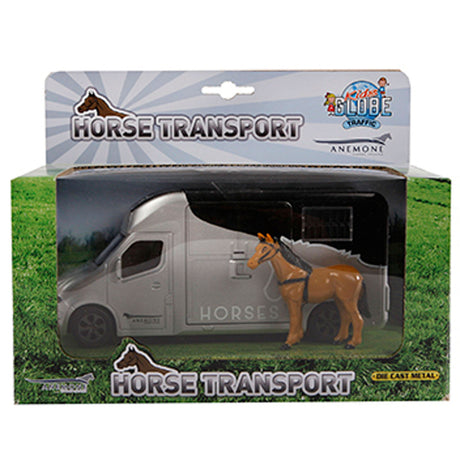 Camion à cheval moulé sous pression pour enfants avec lumière et son, gris
