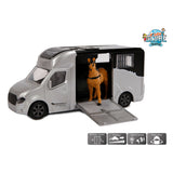 Camion à cheval moulé sous pression pour enfants avec lumière et son, gris