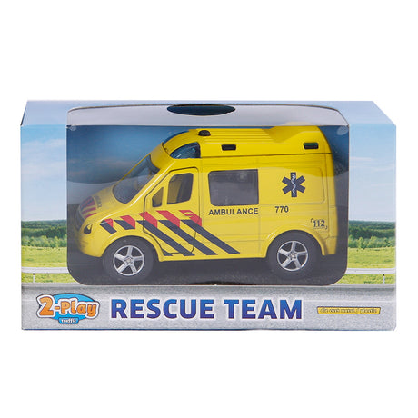 Ambulance à retrait moulée sous pression, 2 jeux, lumière et son NL