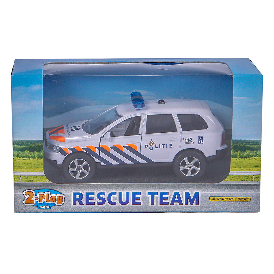 Voiture de police à tirer 2 jeux avec lumière et son 11 cm blanc