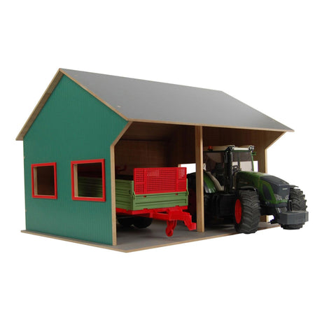 Hangar agricole Kids Globe pour 2 véhicules, 1:16