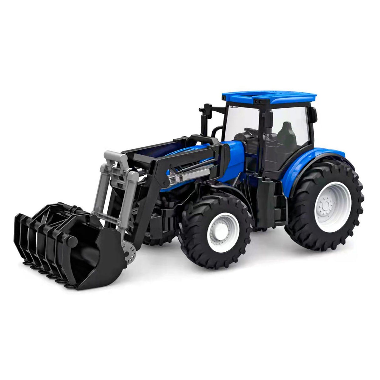 Tracteur Kids Globe Globe Globe RC avec un chargeur frontal bleu