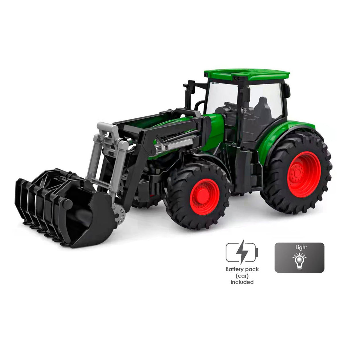 Kids Globe Globe RC traktor s přední nakladač zelená