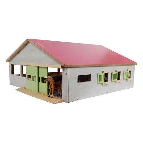 Écurie pour enfants globe avec 3 boxes + manège intérieur 1:32
