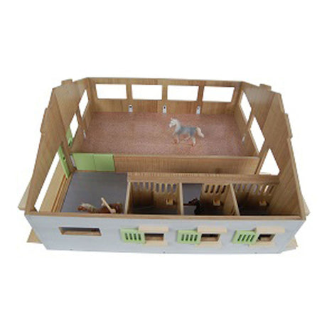 Écurie pour enfants globe avec 3 boxes + manège intérieur 1:32