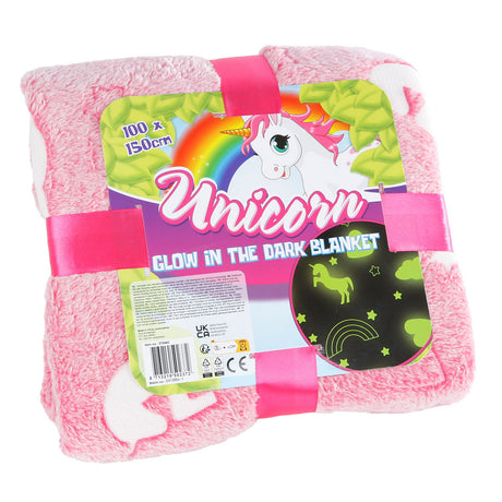 Couverture licorne phosphorescente, 100x150cm