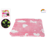Couverture licorne phosphorescente, 100x150cm