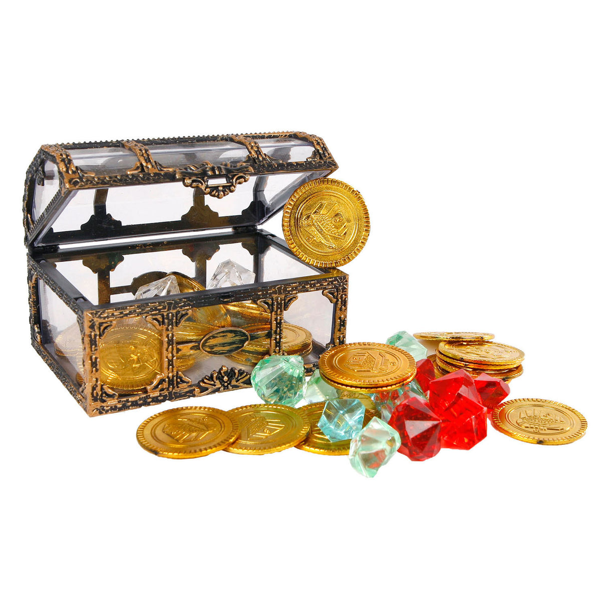 Trésor profond de destination avec pièces de monnaie et diamants, 61dlg.