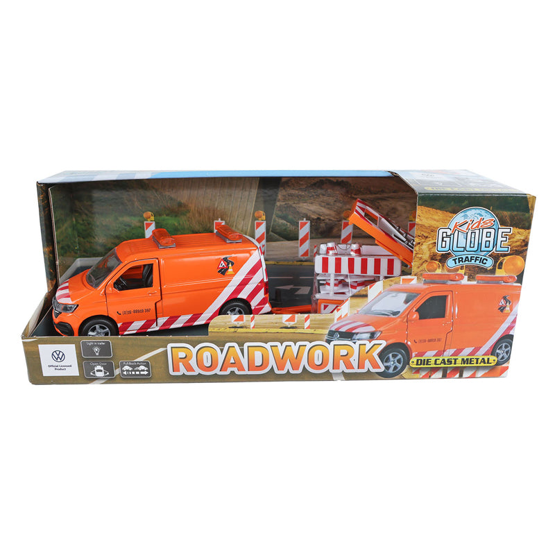 Kids Globe VW Transporter med Arrow Truck og Light Die-Cast