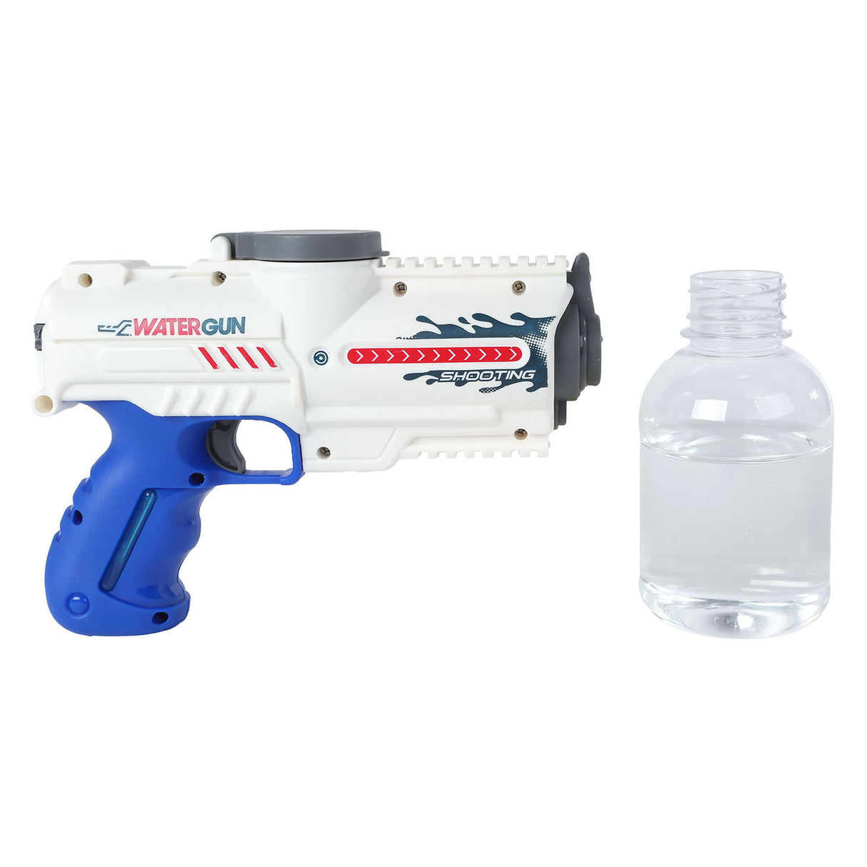 Sun fun sun fun water gun electric with bottle of white blue, 18 cm