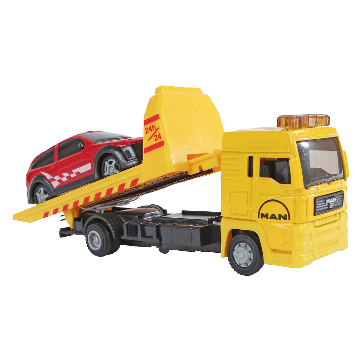 Kids globe globe man vrachtwagen bergingswagen met auto, 19cm