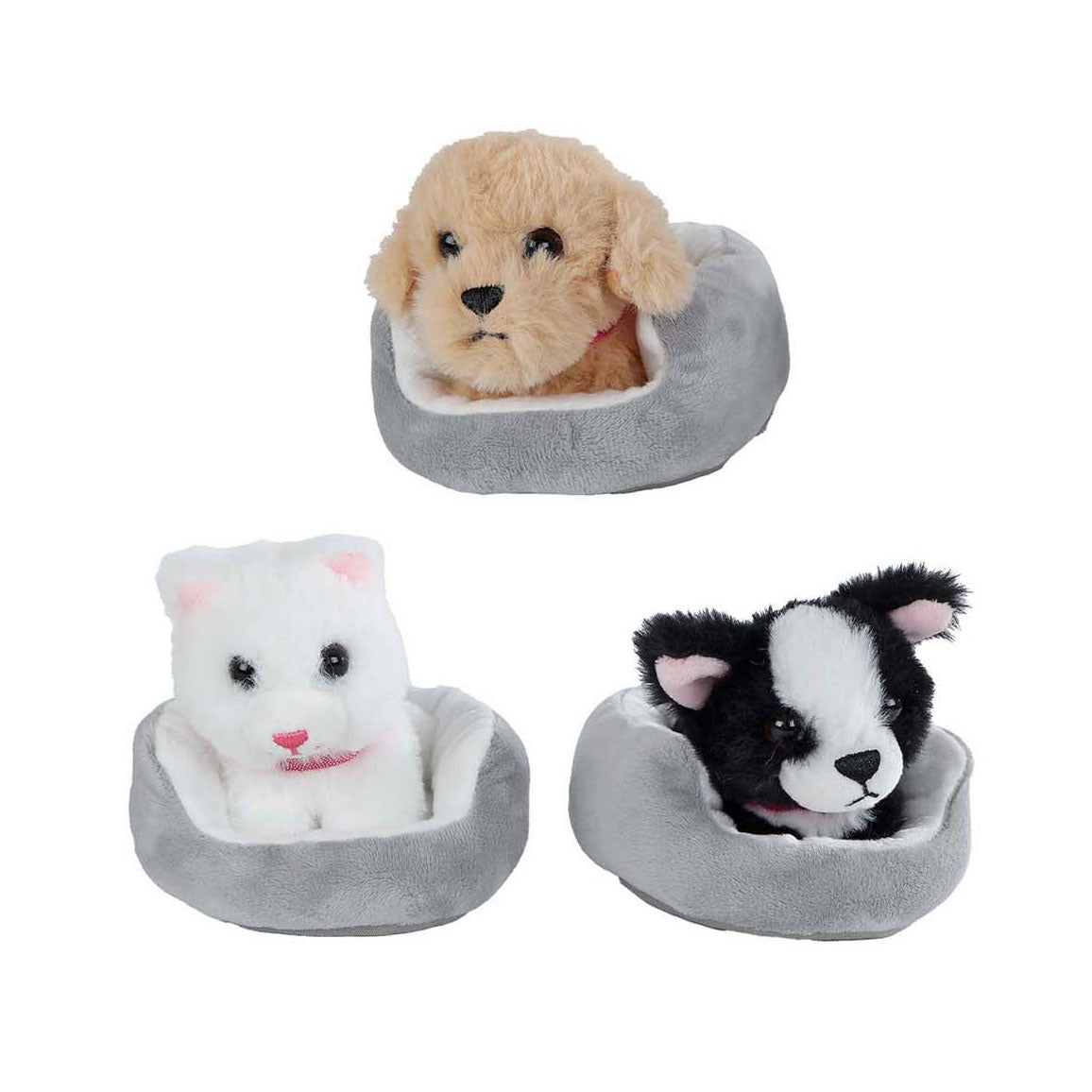 Take Me Home Hug Plush - Dog or Poes In Basket, 12cm