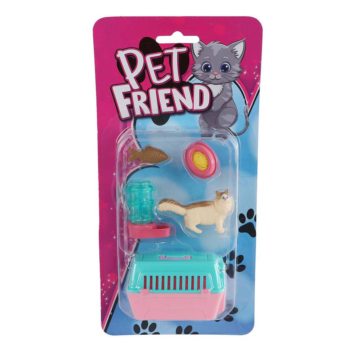 Chat en cage avec accessoires