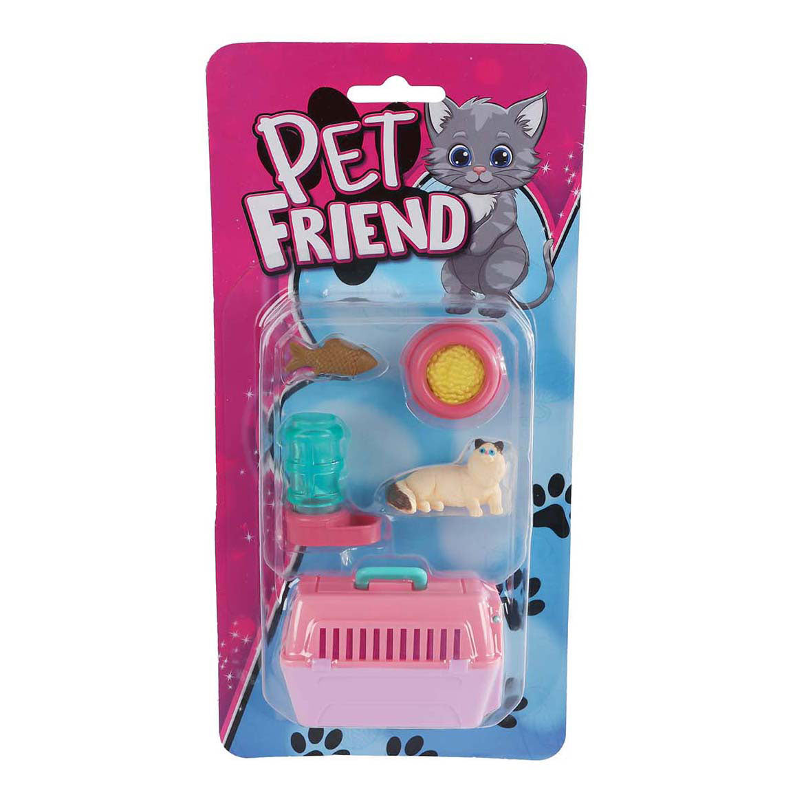 Chat en cage avec accessoires