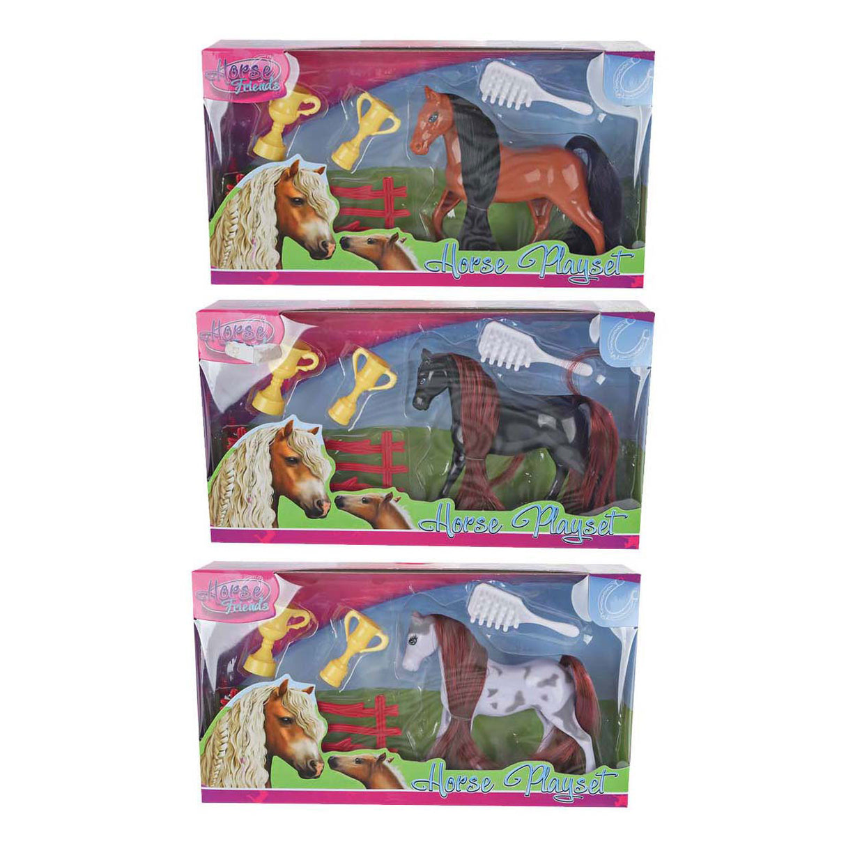 Amis de cheval jouant au cheval avec des tasses
