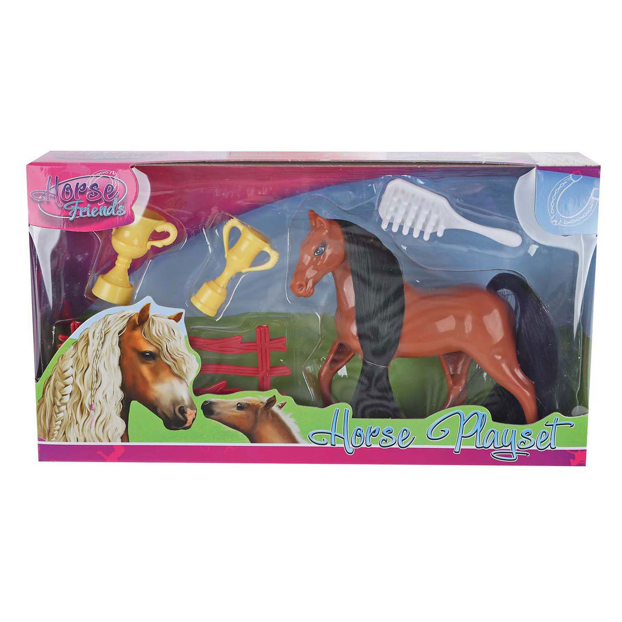 Amis de cheval jouant au cheval avec des tasses