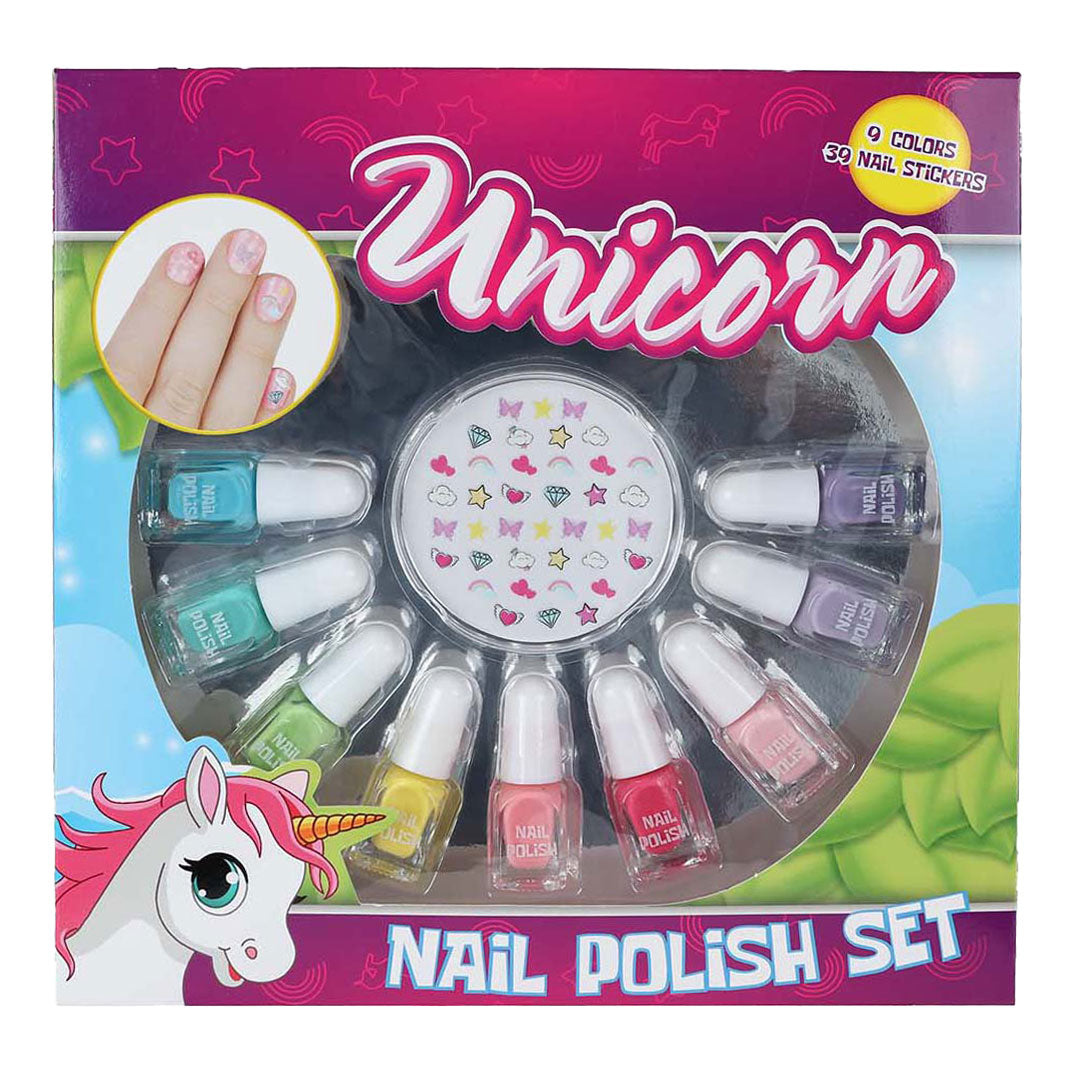 Set de vernis à ongles licorne licorne avec autocollants pour ongles