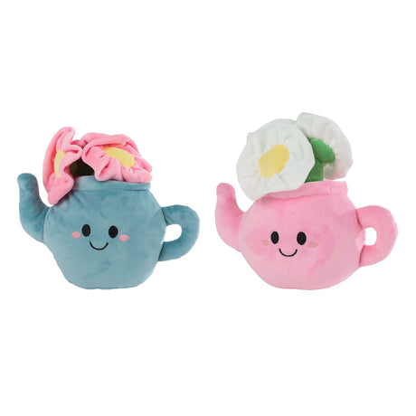 Peluche plante câline Take me home - théière à fleurs, 18 cm
