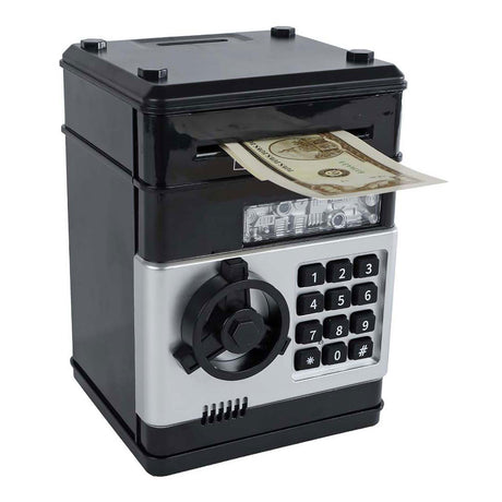 Jouet coffre-fort Van Manen avec code secret noir 19,5 cm.