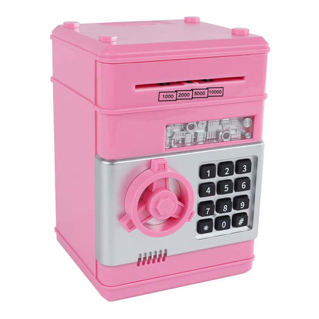 Coffre-fort avec code secret rose, 19,5 cm