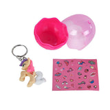 Porte-clés licorne en œuf avec autocollants, lot de 12 pièces