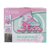 Rollers en ligne Street Rider rose vert réglables, taille 33-36