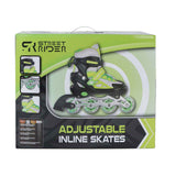 Rollers en ligne Street Rider vert noir réglables, taille 33-36