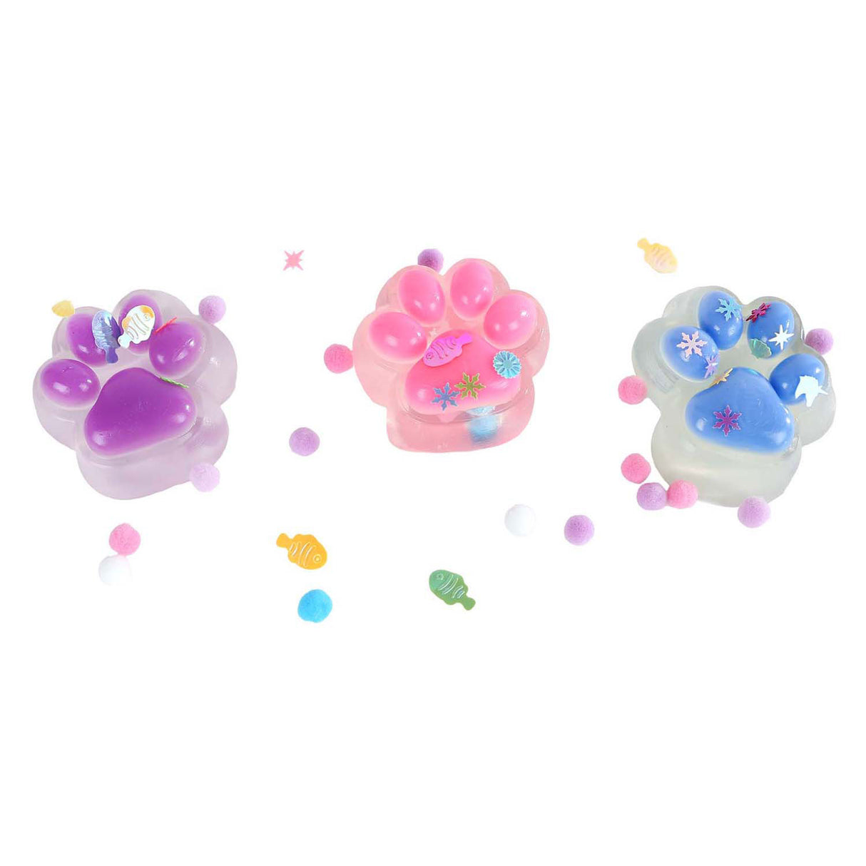 Glamour squishy patte de chat avec paillettes 7cm