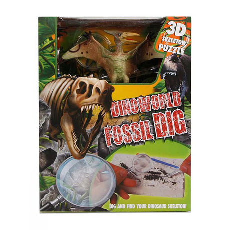 Puzzle à découper fossile Dinoworld avec figurine de dinosaure supplémentaire