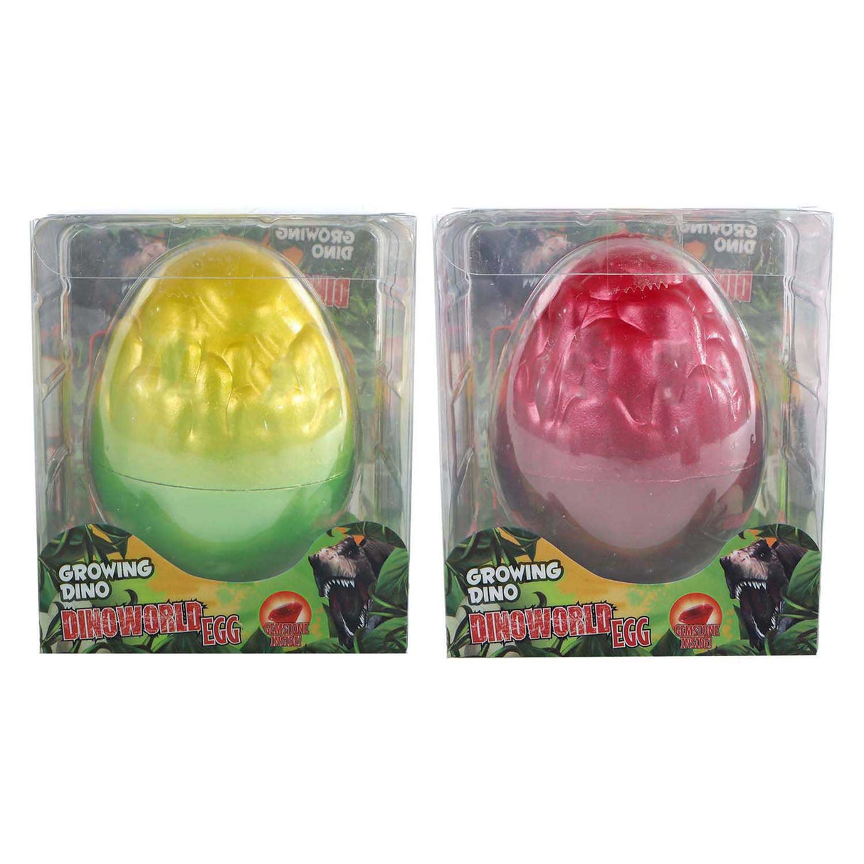Oeuf Dinoworld avec dinosaure en croissance avec pierre précieuse 8cm