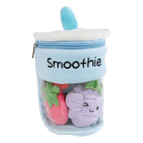 Menu moelleux peluche smoothie avec 3 fruits 25cm 3 assortis