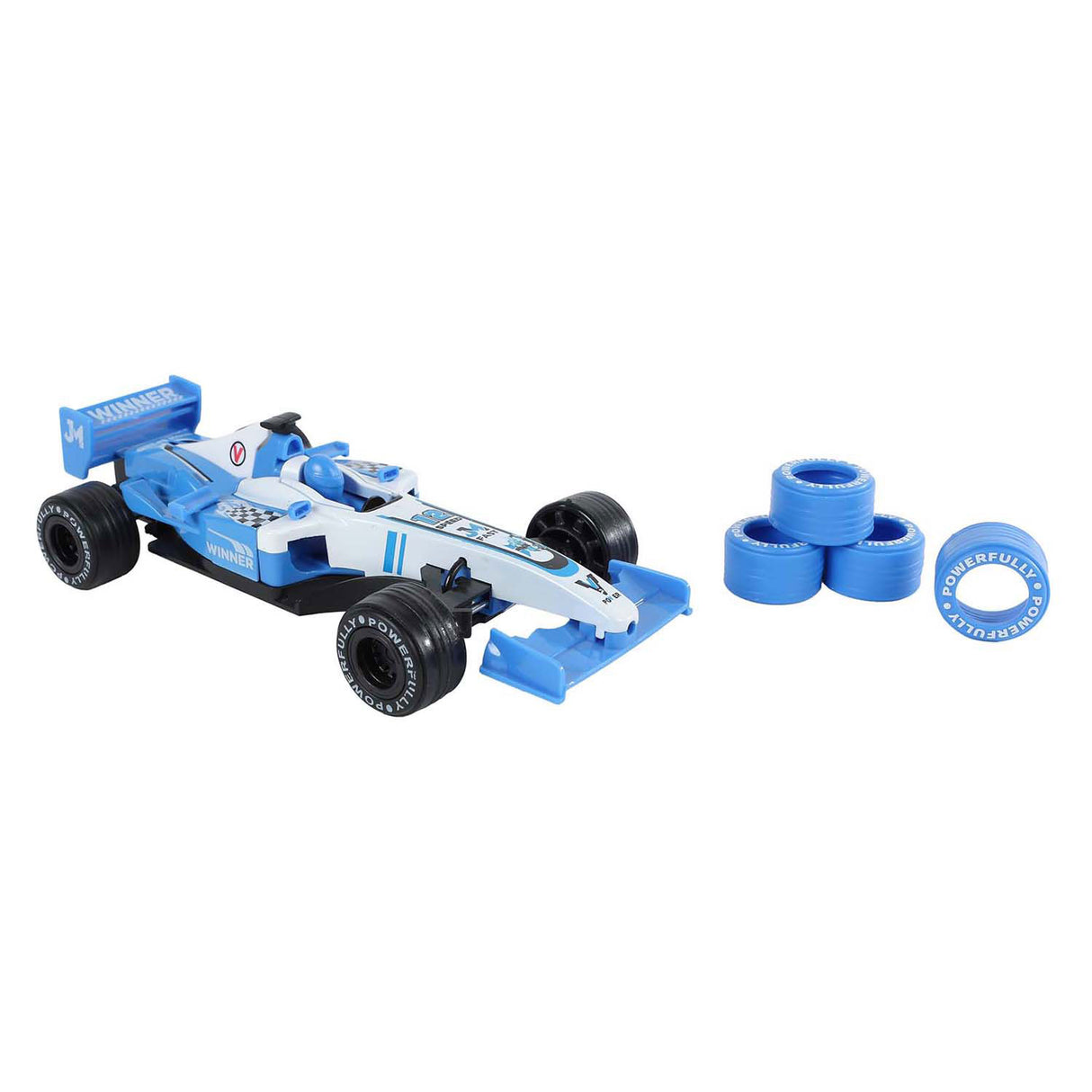 Voiture de course de formule 2 jeux avec pneus supplémentaires, retrait