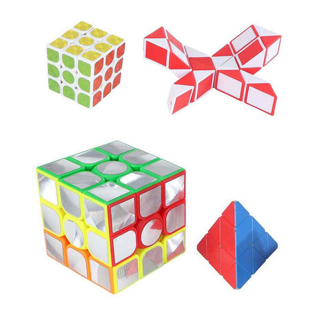 Ensemble de cubes de puzzle de jeux cérébraux - 4 pièces - jouets éducatifs.