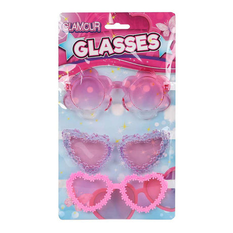Lunettes fille tendance glamour - 3 pcs.