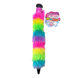 Glamour fluffy jumbo regenboog pen - 28cm