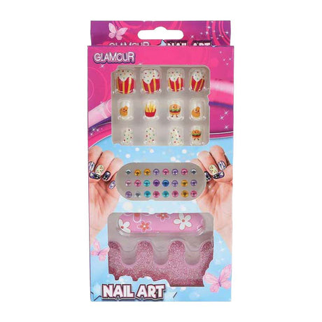 Ongles artificiels Glamour avec diamants - 12 pcs.