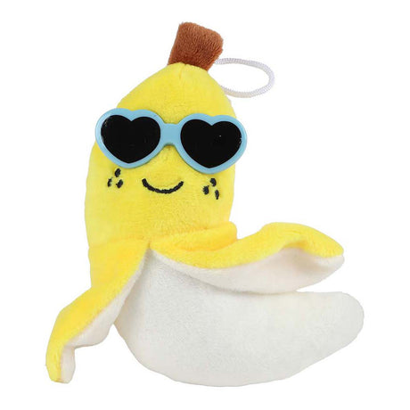 Peluche fruit menu moelleux avec lunettes de soleil 4ass 6cm