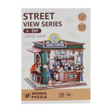 Woodworks houten bouwpakket coffee shop met licht - 138dlg.