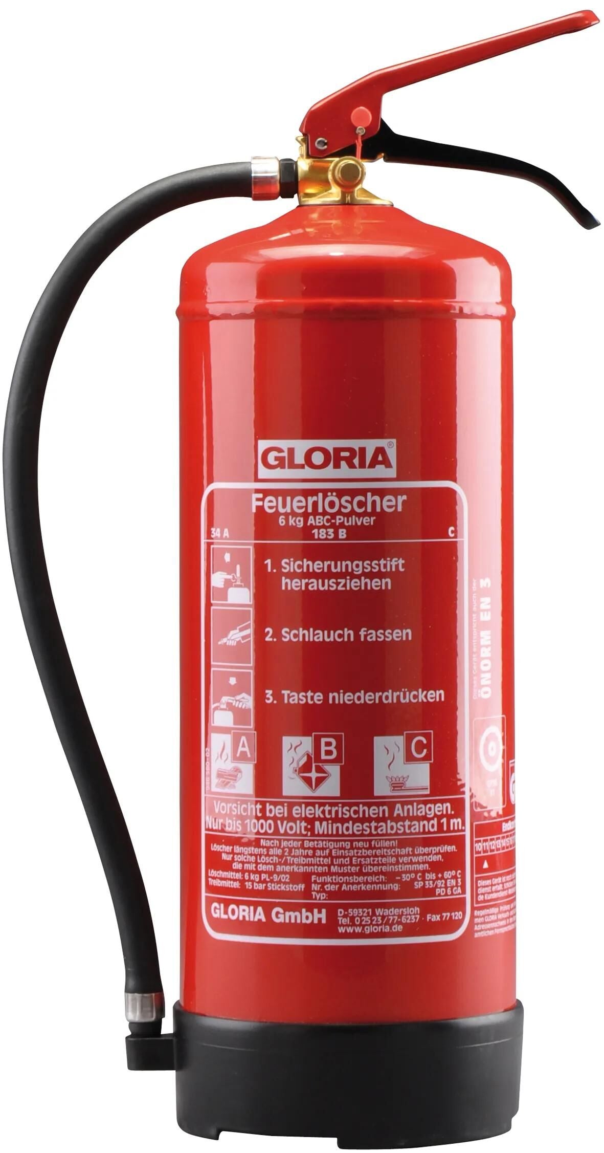Extincteur Gloria pd6ga extincteur avec perma type pd 6 ga