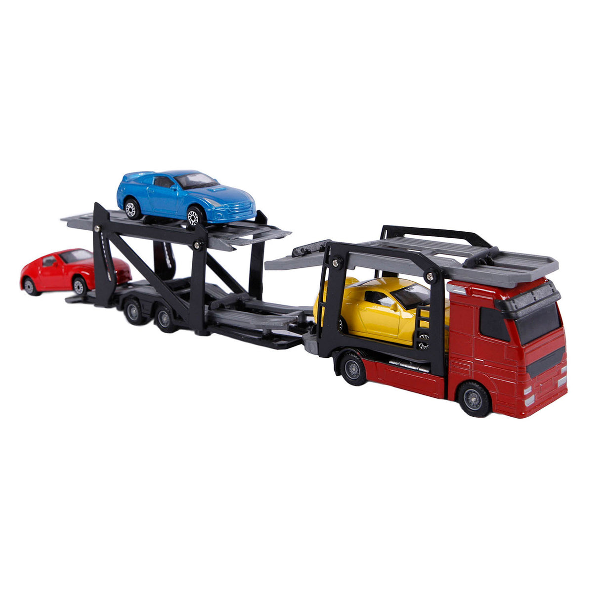 2-play die-cast vrachtwagen transporter met auto's, 26cm