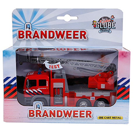 Kids Globe Globe Globe Die Cast Fire brigade Ladderwagen NL, 16cm