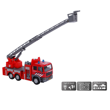 Camion échelle de pompiers moulé sous pression globe pour enfants nl, 16 cm