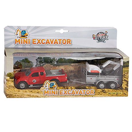 Kids Globe Globe Die-Cast Mitsubishi avec mini excavateur, 27 cm