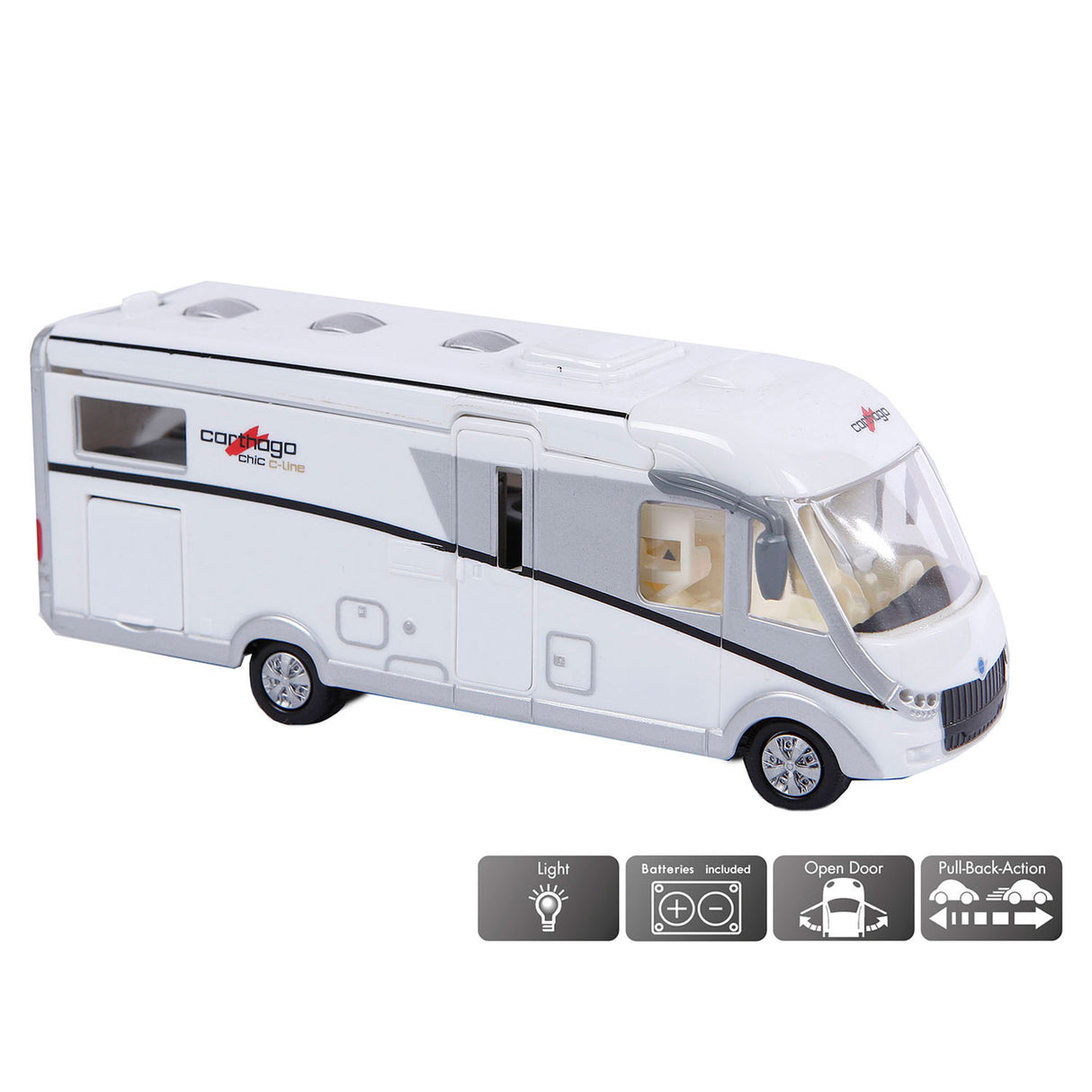 Camping-car Carthago en forme de globe pour enfants avec lumière, 16 cm
